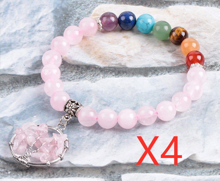 Crystal Beaded Bracelet Jewelry DealSniper.net Seven chakras 4PCS