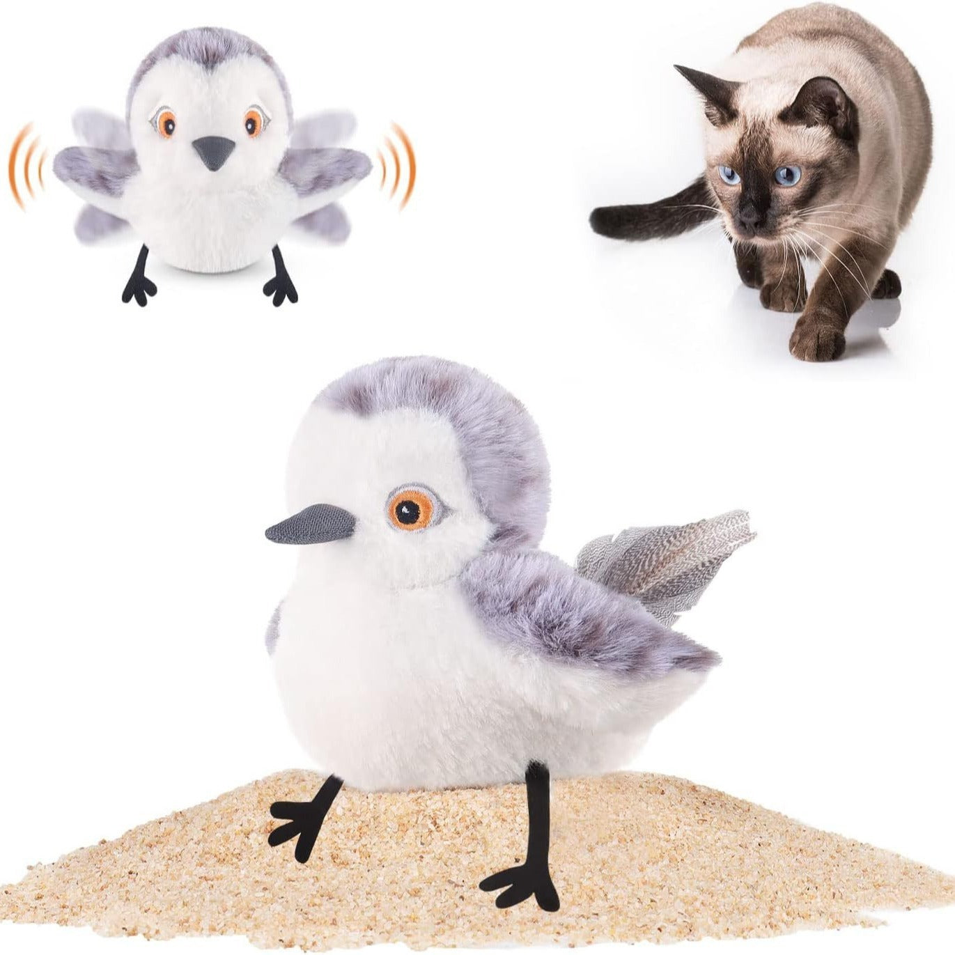 Interactive Cat Plush Toys For Indoor Cats Automatic Flapping Pets DealSniper.net