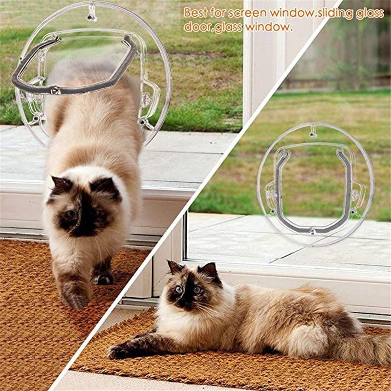 Round Pet Door For Cats Small Dogs Cat Door Flap Door Pets DealSniper.net