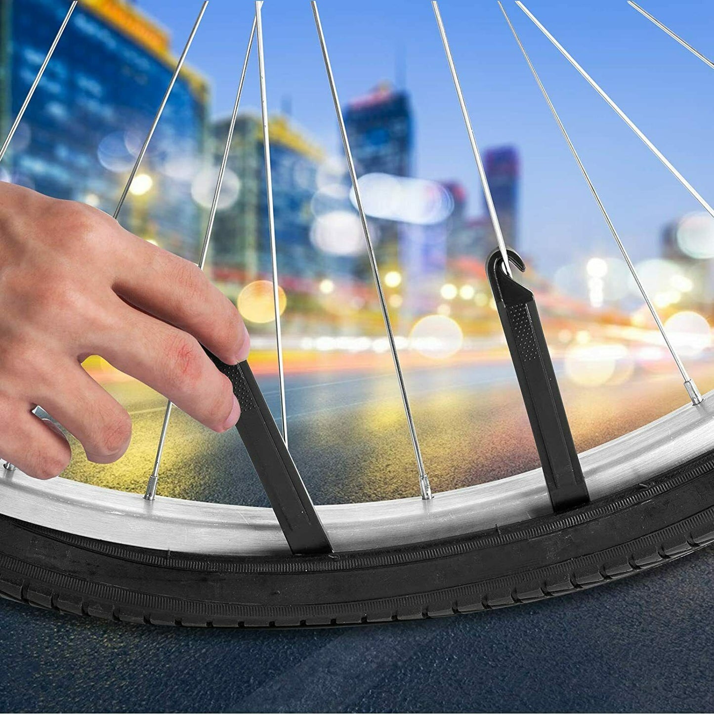 Bike Patch Kit Bicycle Tire Repair Inner Tube Fix Puncture Glue Patches Tool Set Vehicle DealSniper.net