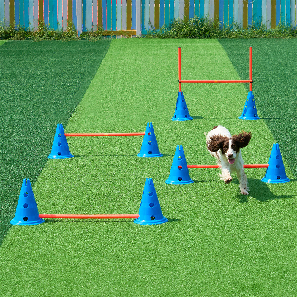VEVOR Dog Agility Hurdle Cone Set Rods With Bag Pets DealSniper.net