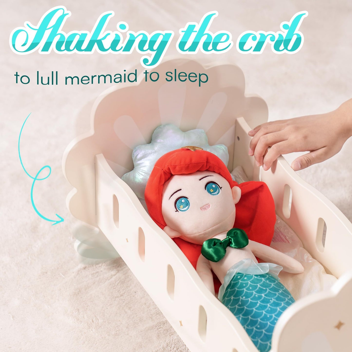 Baby Doll Crib Baby Doll Bed Doll Rocking Cradle Kids DealSniper.net