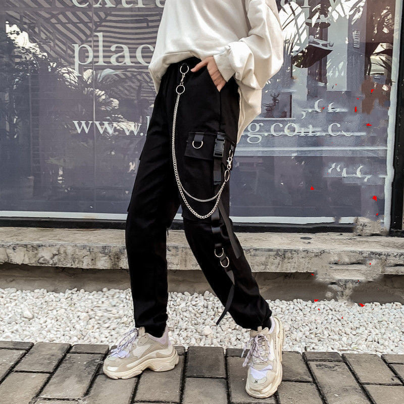 Women Cargo Pants Harem Pants Fashion Punk Pockets Jogger Women DealSniper.net