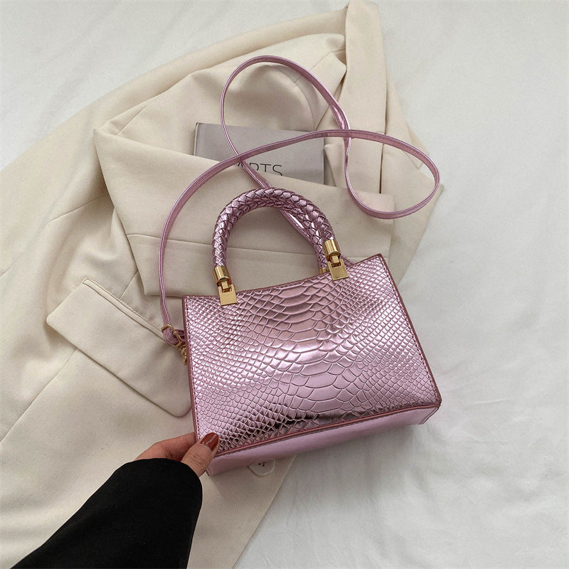Fashion Snake Pattern Shoulder Bag Casual Messenger Bag For Women Women DealSniper.net Pink