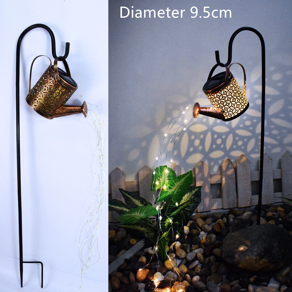 Enchanted Watering Can Outdoor Solar Watering Can Ornament Garden dealsniper-net S type diameter 9.5cm
