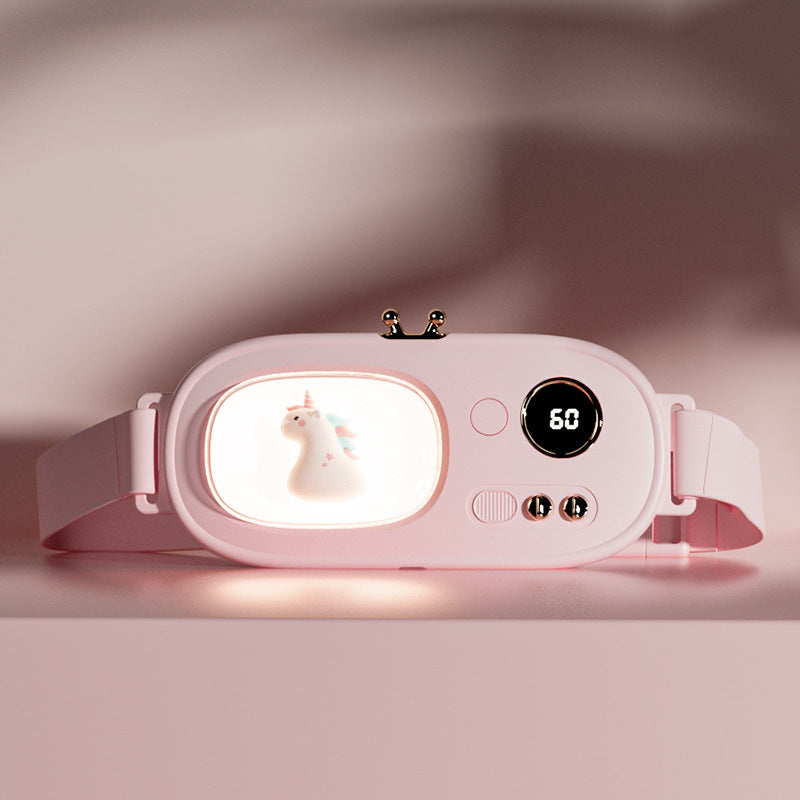 Abdominal Massage Instrument Warm Belt Dysmenorrhea Heating Belt Health dealsniper-net A Pink USB