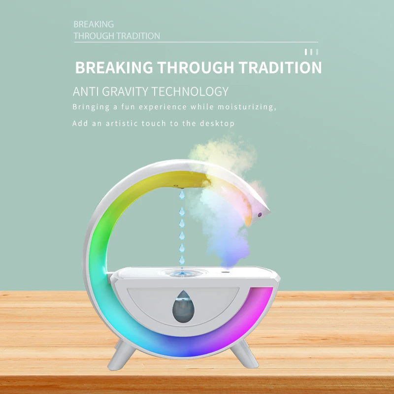 RGB Night Light Water Droplet Sprayer Anti-Gravity Air Humidifier 350ml Creative Home Office Mist Maker Diffuser Christmas Gift House DealSniper.net