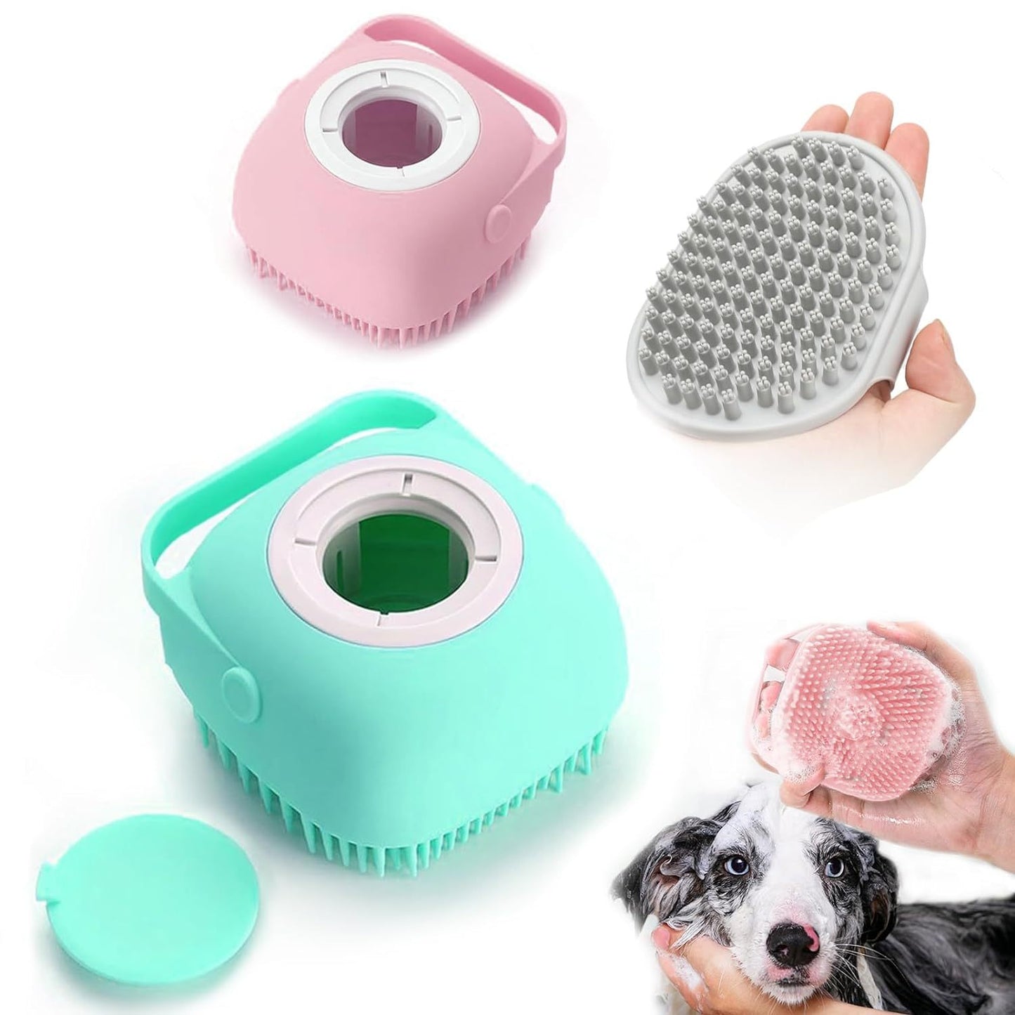 Pet Grooming Brush With Soap Dispenser Pets DealSniper.net