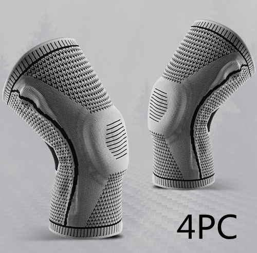 Knee Pads For Sport Knee Silicone Spring Patella Protector Sports DealSniper.net Grey 2XL 4PCS