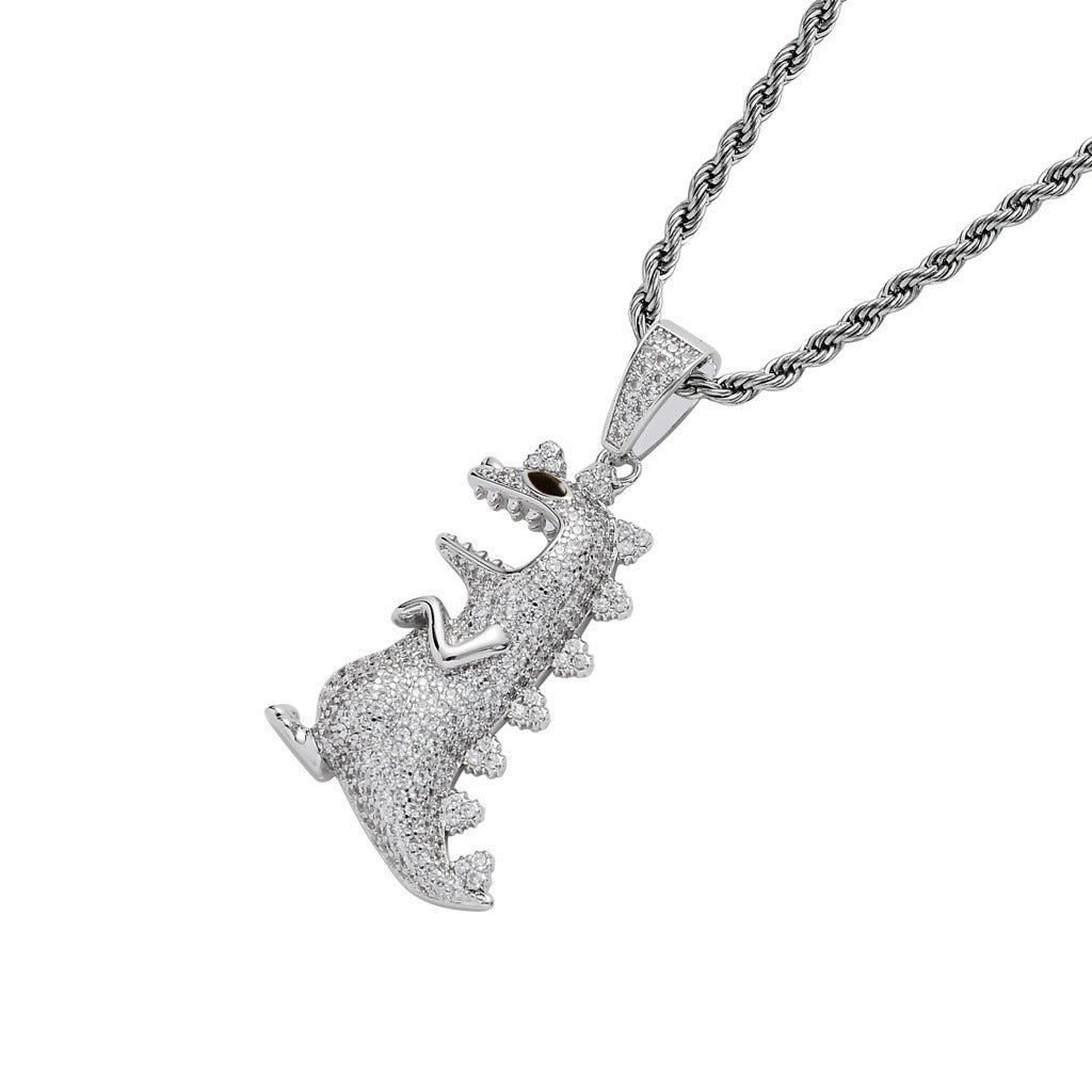 Hip Hop Style Dinosaur Pendant Necklace Decorative Accessories Jewelry DealSniper.net