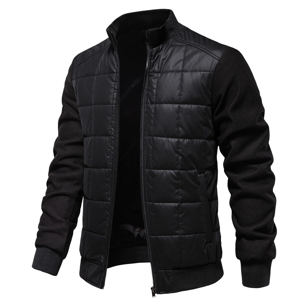 Fashion Stitching Coat Winter Personality Stand Collar Men DealSniper.net Black L