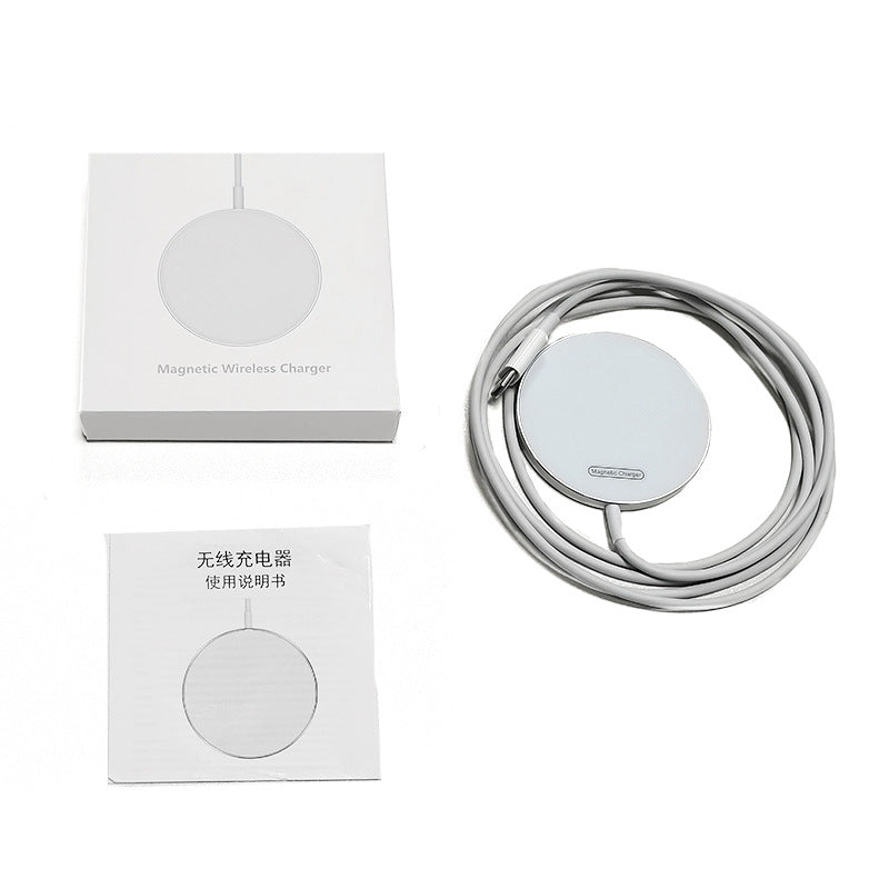 Transparent Magnetic Wireless Charger Phone Electronics Gym From House White