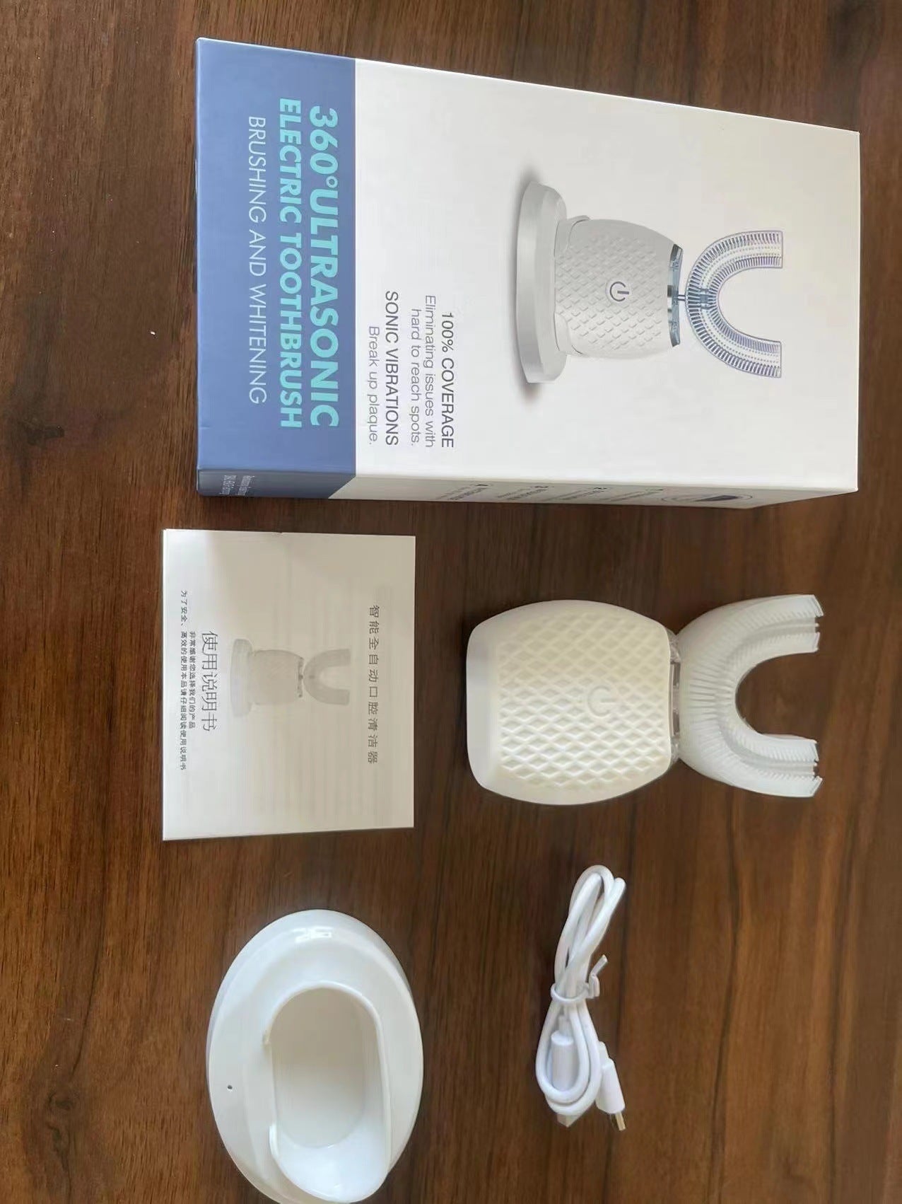Lazy Fully Automatic Electric Toothbrush Intelligent Ultrasonic Health DealSniper.net White USB