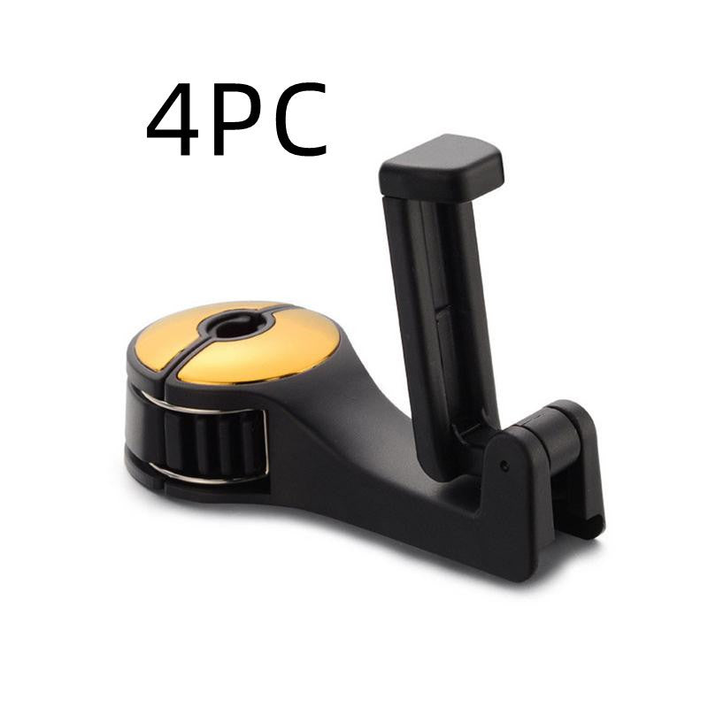 Car Headrest Hook Phone Car Holder Car Hanger Vehicle DealSniper.net Yellow 4pc