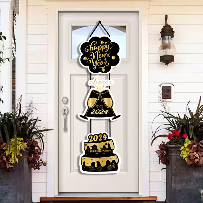New Year Party Decoration Door Hanging Decoration House Gym From House Style3