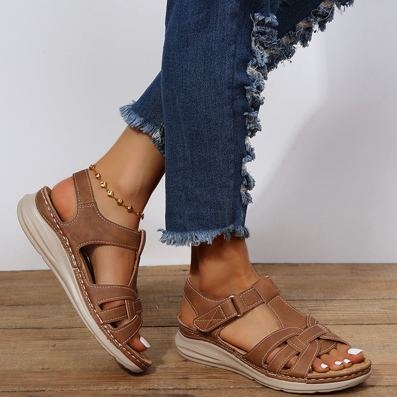 Roman Shoes Women Velcro Ankle Srap Sandals Summer Platform Sandals Women DealSniper.net
