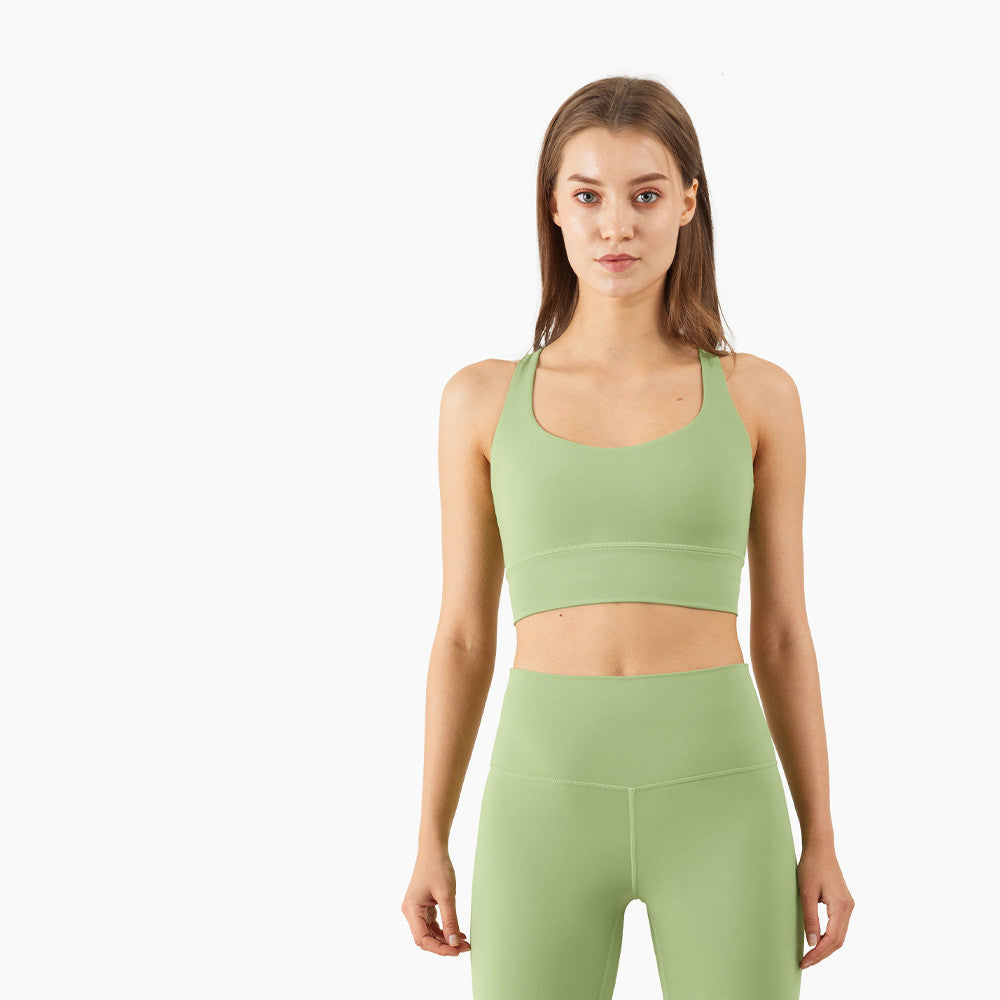 Cross Back Sports Push Up Shape Yoga Bra Deals DealSniper.net 10size Vista Green