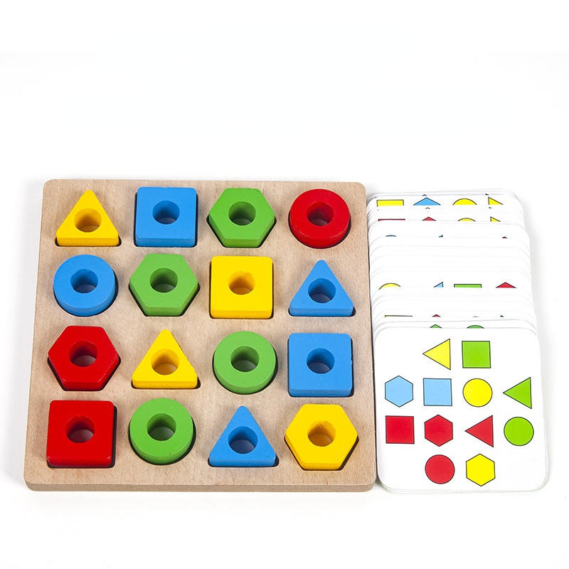 Geometric Pairing Blocks Leisure Board Game Toys Hobby dealsniper-net Single