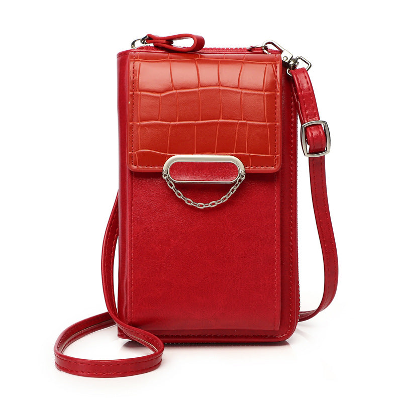 Mobile Phone Bag For Women Chain Stone Pattern Women DealSniper.net Red