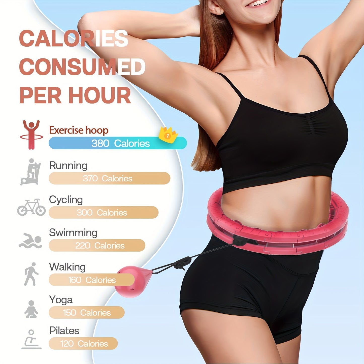 Adjustable Weighted Fitness Ring - Enhance Core Strength Sports DealSniper.net Pink