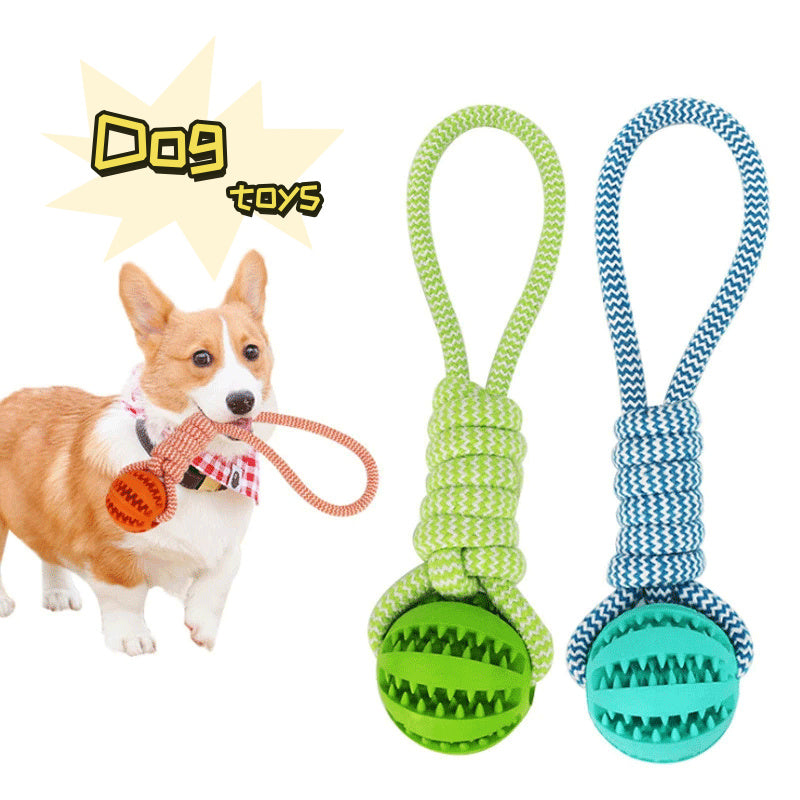 Dog Toys Balls Interactive Treat Rope Rubber Leaking Balls Pets DealSniper.net