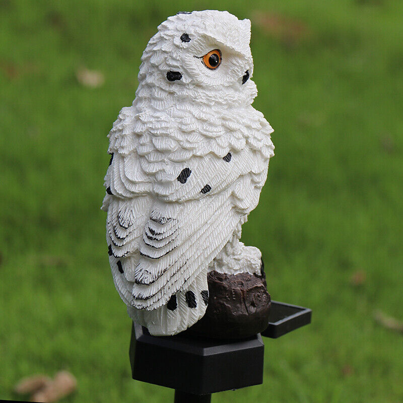 Solar Power LED Owl Parrot Lawn Light Outdoor Lamp Outdoor DealSniper.net White
