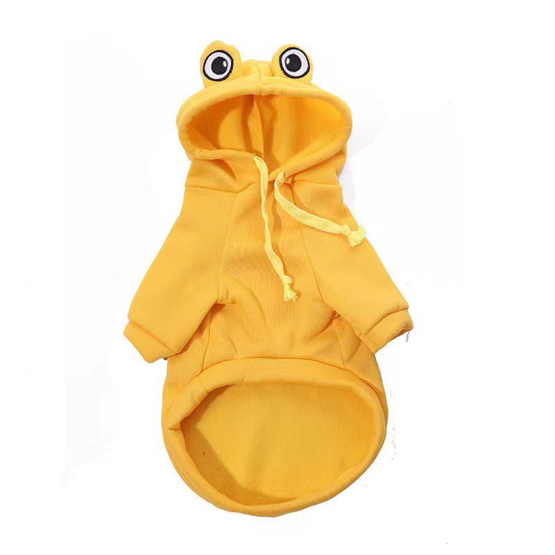 Frog Dog Sweater Fleece Clothes Pet Pets Gym From House Yellow L
