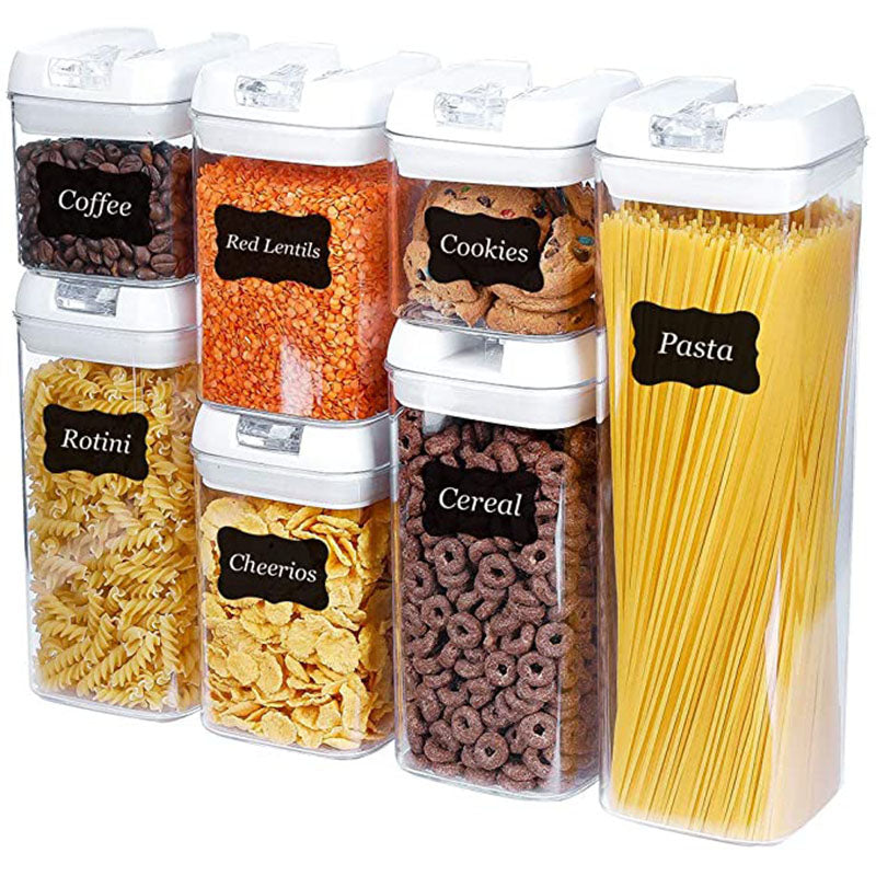 Air-Tight Food Storage Container For Cereals Easy Lock Kitchen DealSniper.net White
