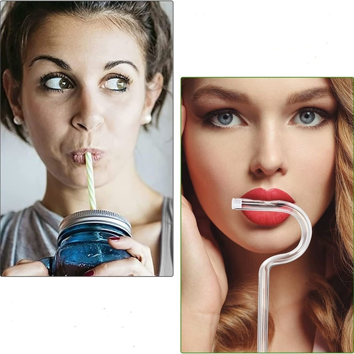 Anti Wrinkle Straw - Glass Anti-wrinkle Drinking Straws, Clear Reusable Kitchen DealSniper.net