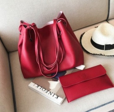 Fashion Shoulder Tote Bag Two Piece Crossbody Bag Women DealSniper.net Red