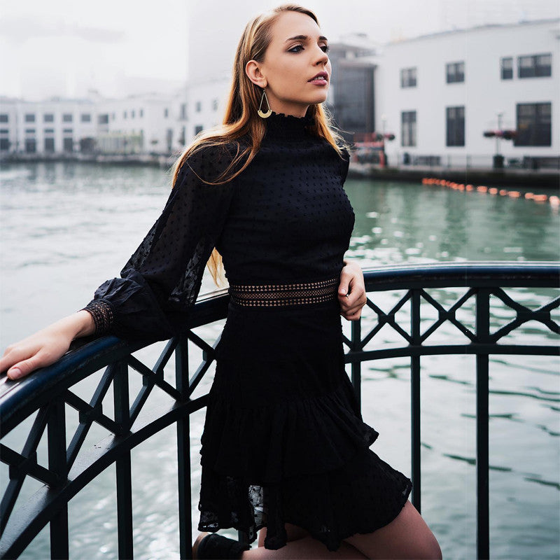 Women's openwork long sleeve dress Women DealSniper.net