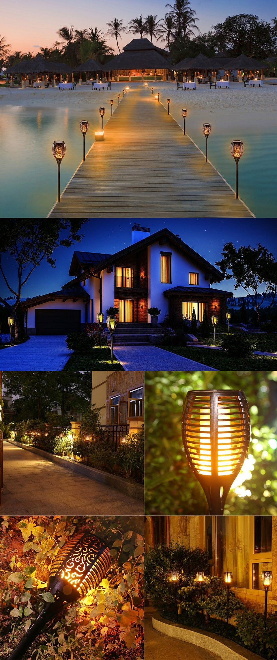 LED Solar Flame Flickering Lawn Lamps Led Torch Light Garden Garden dealsniper-net