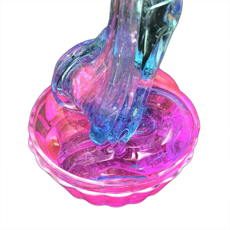 Color Matching Gradient Multicolor Crystal Mud Slime Kids DealSniper.net Blue pink 60ml