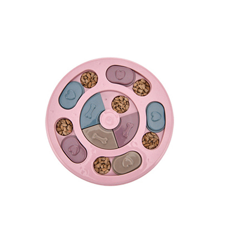 Dog Puzzle Toys Increase IQ Interactive Slow Dispensing Feeding Pets Gym From House Pink Round