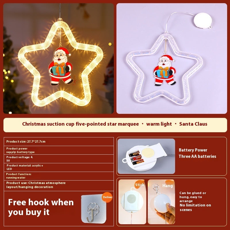 Christmas Pendant Decoration Christmas Atmosphere Led Lights Holidays dealsniper-net Santa Claus Battery Type
