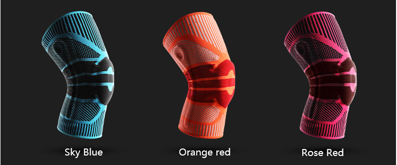 Professional Elastic Compression Spring Knee Pads Sports DealSniper.net Orange Red L