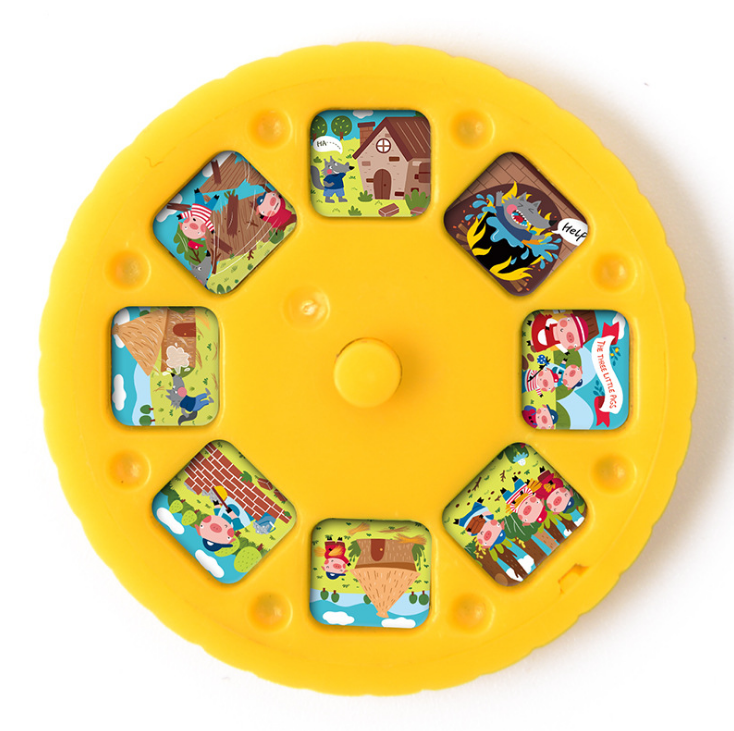Cartoon Storybook Cards LED Projection Flashlight Interactive Toy Kids Gift Kids dealsniper-net