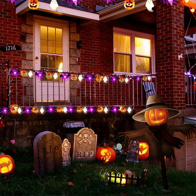 LED Halloween Pumpkin Spider Bat Skull String Light Lamp Garden DealSniper.net