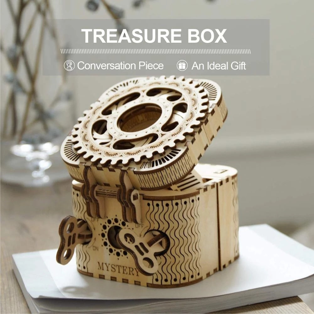 123Pcs Treasure Box Creative 3D Wooden Puzzle Game Kids DealSniper.net