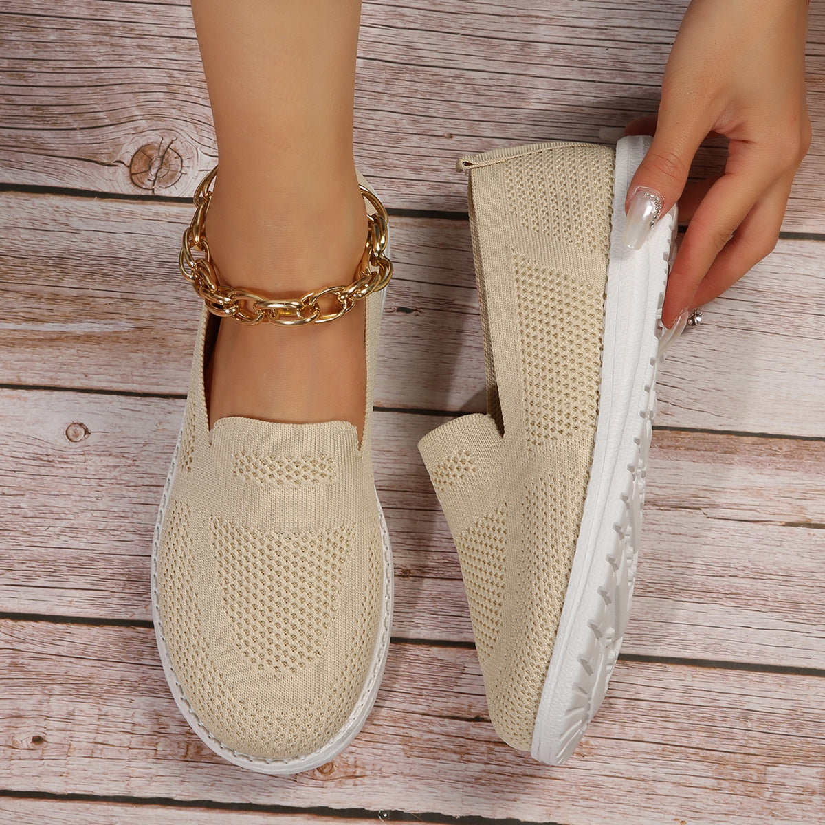 Women's Mesh Shoes Breathable Slip On Lazy Shoes Loafers Women DealSniper.net