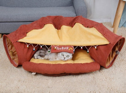 Pet Cats Tunnel Interactive Play Toy Mobile Collapsible Pets DealSniper.net bar