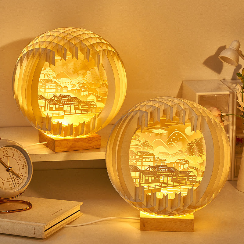 Paper Carving Creative Three-dimensional Small Night Lamp Home Decor DealSniper.net