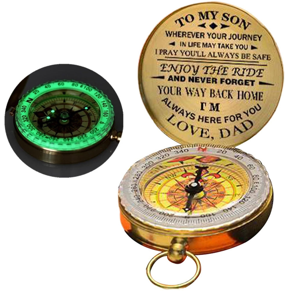 Luminous Compass Dad To Son Enjoy The Ride Gift Outdoor DealSniper.net as picture