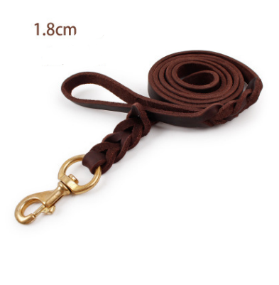 The first layer of leather dog leashes in the large dog chain Pets DealSniper.net Brown 18MMx120CM