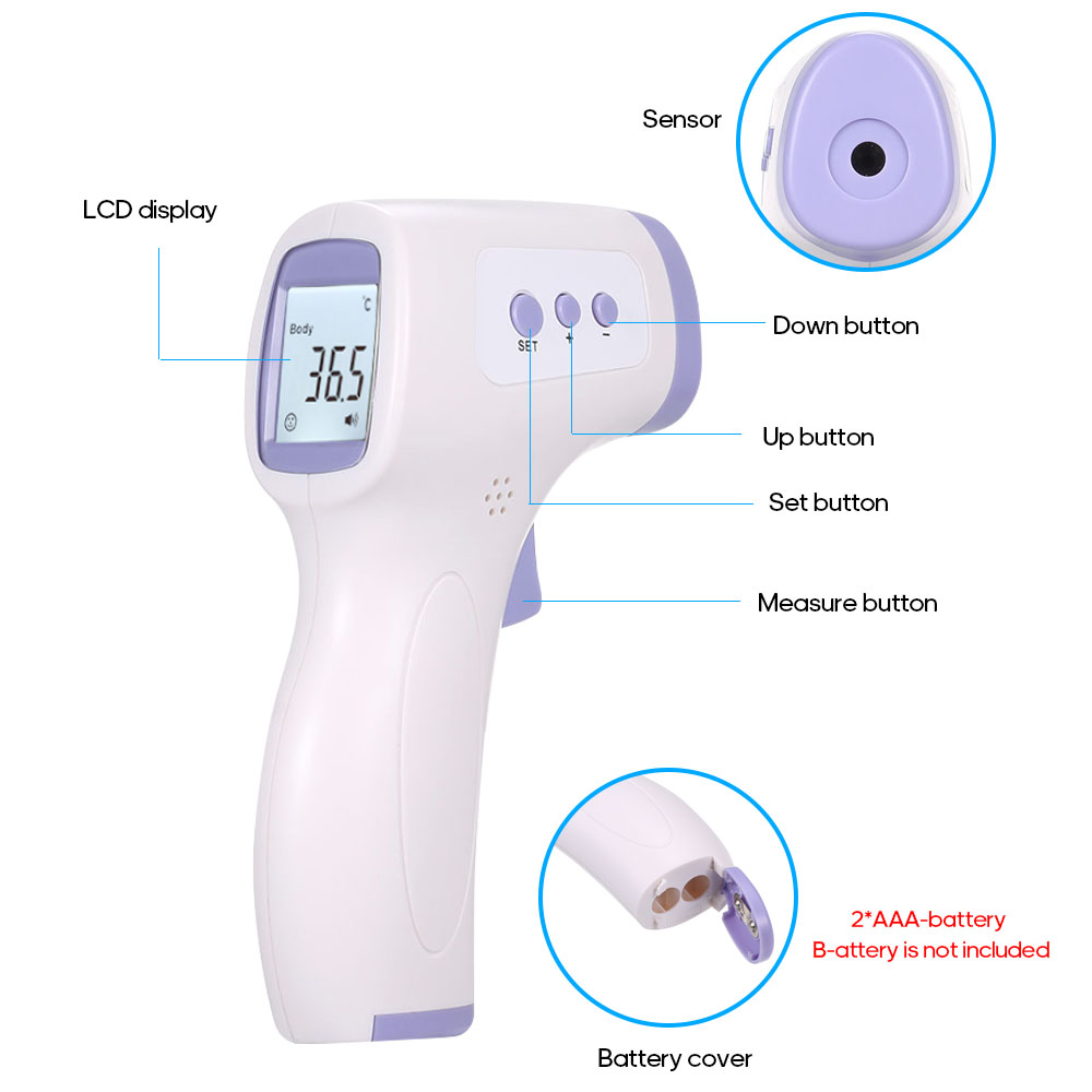 Infrared Thermometer Gun Non-Contact Digital IR Thermal Camera Electronic dealsniper-net White