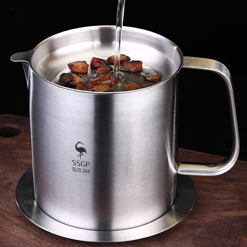 304 Stainless Steel Oil Filter Pot Kitchen DealSniper.net