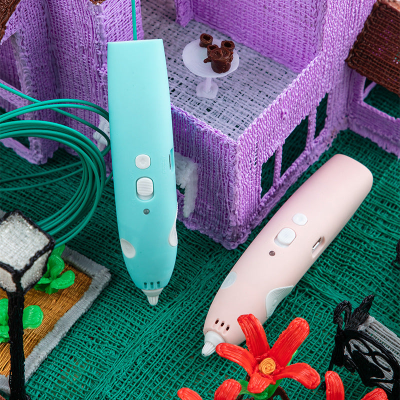 3D Printing Pen Smart Graffiti Pen Three-dimensional Painting Pen Charging Hobby dealsniper-net Pink