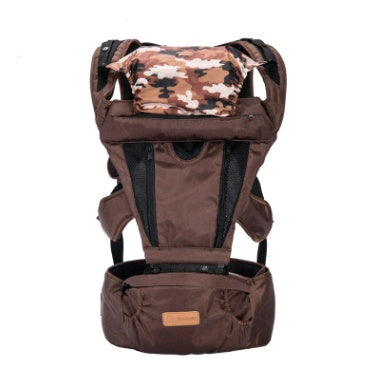 Baby sling multi-function baby waist stool front cross-holding bag Kids DealSniper.net Brown
