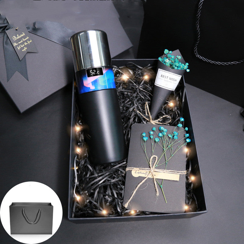 Intelligent Temperature Display 55 Degrees Fast Cooling Vacuum Cup Kitchen DealSniper.net Black and gift box