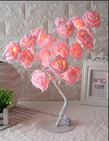 LED Tree Lamp Rose Small Tree Lamp Modeling Lamp Table Lamp Home Decor dealsniper-net White pink EU